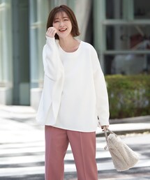 un dix cors | 《予約》【着心地バツグンな人気素材】ダンボールニットポンチョプルオーバー(Tシャツ/カットソー)