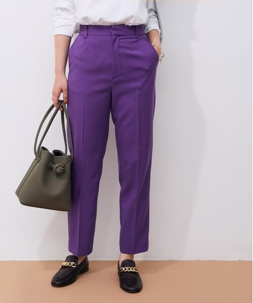 ADAM ET ROPE'（アダムエロペ）の「【一部カラーWEB限定】ストレッチカラーテーパードパンツ（パンツ・レディース・パープル/ピンク/サックス/ブラック・34/36/38）」の3枚目の写真