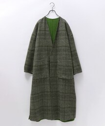 JEANASIS（ジーナシス）の「ノーカラーリバーシブルチェックコート  
