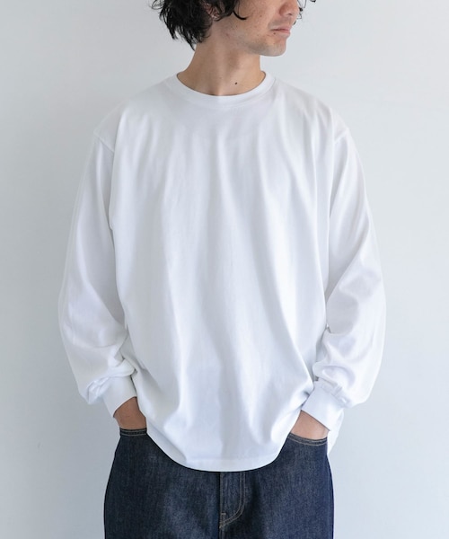AURALEE 長袖カットソー　LUSTER PLAITING AURALEE / Luster Plaiting L/S Tee (White) | twelve