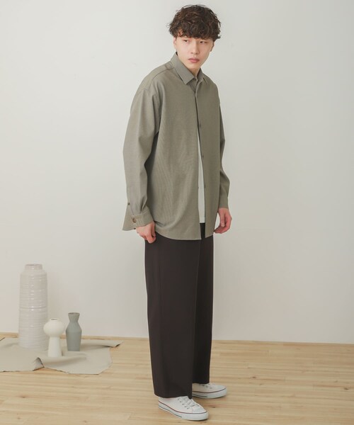 SENSE OF PLACE by URBAN RESEARCH（センスオブプレイスバイアーバンリサーチ）の「【Sサイズ/WEB・一部店舗限定】ワイドスラックス（その他・メンズ・GRAY/BROWN/BLACK/GREIGE・S/M/L）」の14枚目の写真