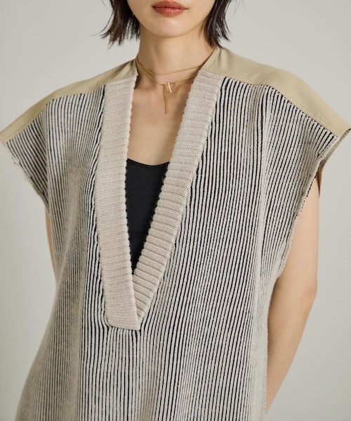 ELIN Vネック切り替えベスト｜ファッション