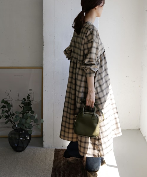 URBAN RESEARCH DOORS（アーバンリサーチドアーズ）の「チェックスキッパーワンピース（その他・レディース・BROWN/BEIGE・one）」の18枚目の写真