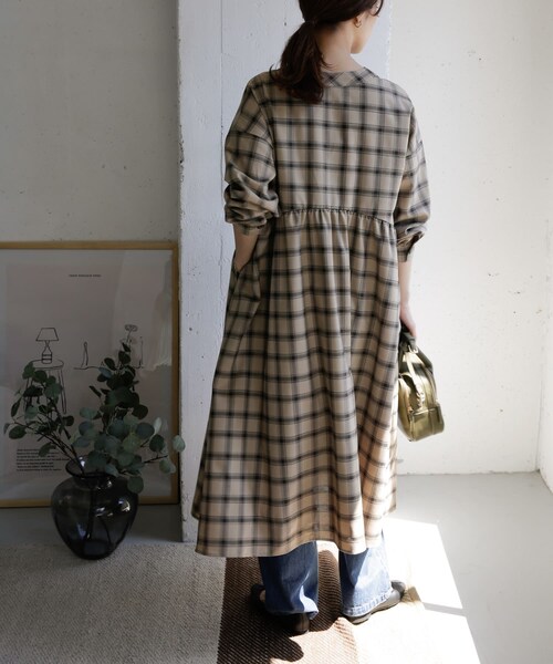 URBAN RESEARCH DOORS（アーバンリサーチドアーズ）の「チェックスキッパーワンピース（その他・レディース・BROWN/BEIGE・one）」の20枚目の写真