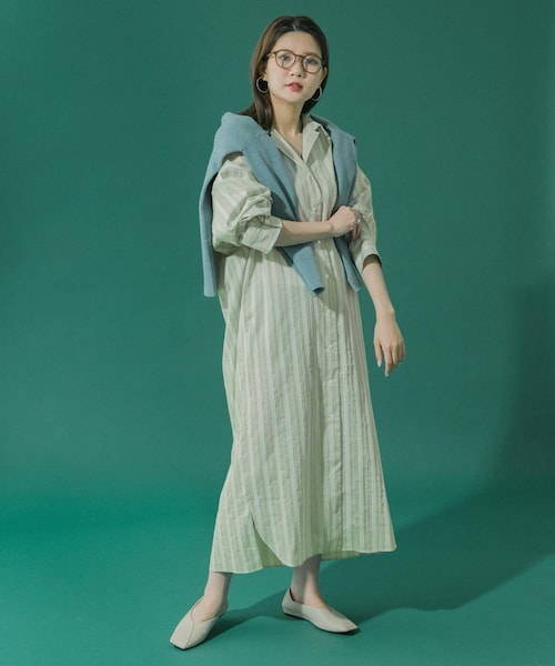 ロングシャツワンピース
