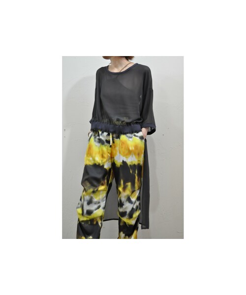 hippiness（ヒッピネス）の「シフォンオーバートップス（シャツ/ブラウス・レディース・グリーン/ベージュ/グレー/ブラック/ホワイト・one）」の4枚目の写真