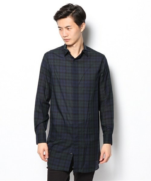 603（ロクマルサン）の「603  タータンチェックビックロングシャツ（シャツ/ブラウス・メンズ・ブラック・FREE）」の2枚目の写真