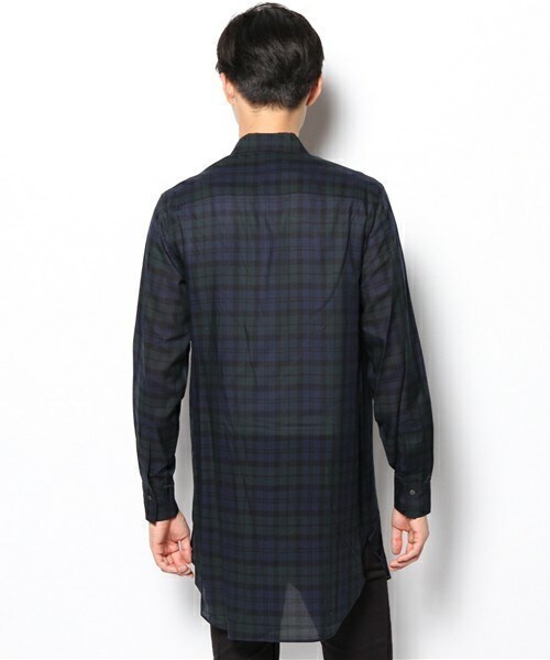 603（ロクマルサン）の「603  タータンチェックビックロングシャツ（シャツ/ブラウス・メンズ・ブラック・FREE）」の4枚目の写真