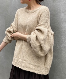 BEARDSLEY | 《予約・クーポン10％OFF》袖ギャザーコットンニット(ニット/セーター)