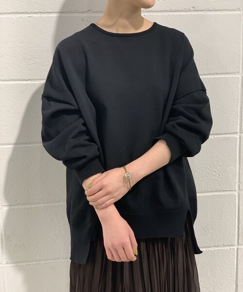 BEARDSLEY(ビアズリー)の「《予約・クーポン10%OFF》洗えるニット(ニット/セーター・レディース・ブラック・F)」の1枚目の写真