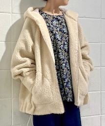 BEARDSLEYビアズリー トスカーナトイプードルブルゾンボア黒F