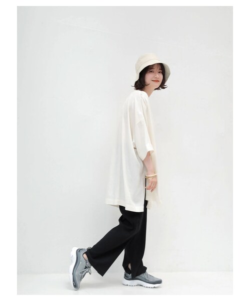 AMERICAN HOLIC(アメリカンホリック)の「裾スリットリブパンツ(パンツ・アイボリー/ブラック・S/M/L)」の5枚目の写真