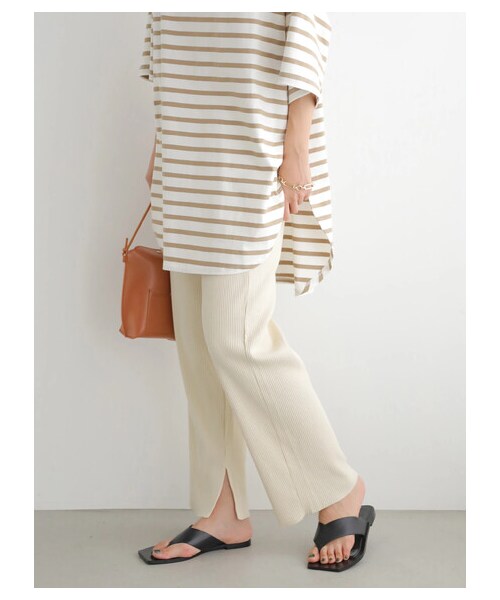 AMERICAN HOLIC(アメリカンホリック)の「裾スリットリブパンツ(パンツ・アイボリー/ブラック・S/M/L)」の18枚目の写真