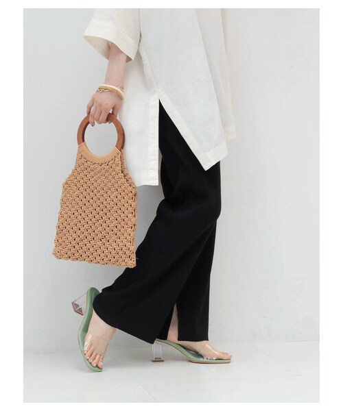 AMERICAN HOLIC(アメリカンホリック)の「裾スリットリブパンツ(パンツ・アイボリー/ブラック・S/M/L)」の19枚目の写真