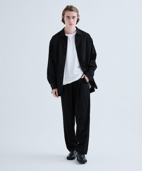 08sircus(ゼロエイトサーカス)の「Viscose wool long shirt jacket(その他・メンズ・BLACK・4/5)」の2枚目の写真