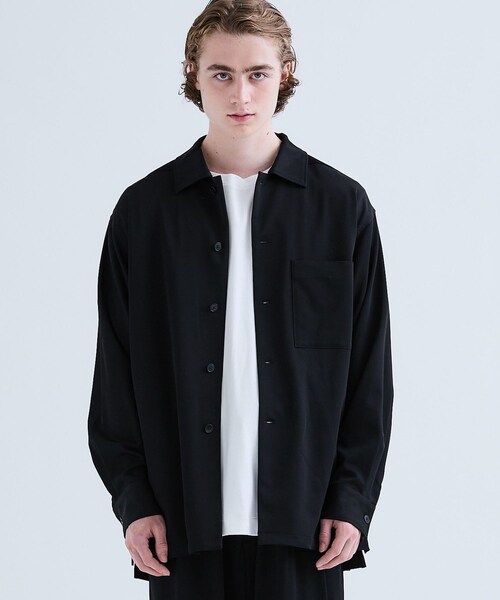 08sircus(ゼロエイトサーカス)の「Viscose wool long shirt jacket(その他・メンズ・BLACK・4/5)」の5枚目の写真