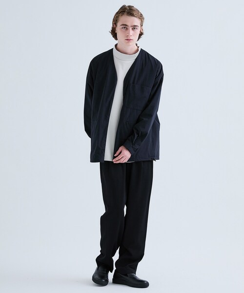 08sircus(ゼロエイトサーカス)の「Taffeta collarless jacket (water repellent)(その他・メンズ・BLACK)」の2枚目の写真
