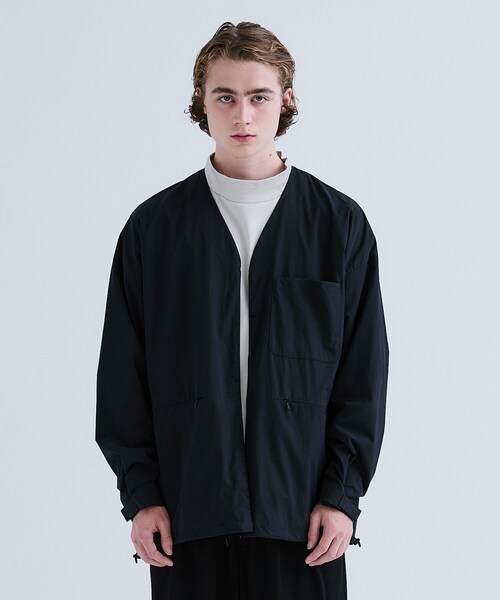 08sircus(ゼロエイトサーカス)の「Taffeta collarless jacket (water repellent)(その他・メンズ・BLACK)」の4枚目の写真