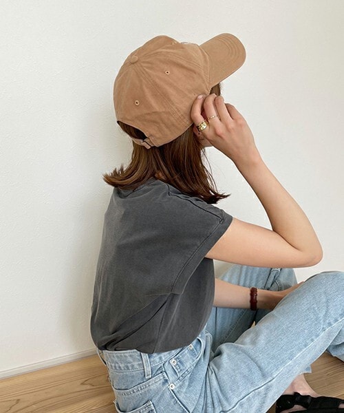 chocomee（チョコミー）の「タグキャップ（キャップ・レディース・ホワイト/ベージュ/ブラック・FREE）」の3枚目の写真