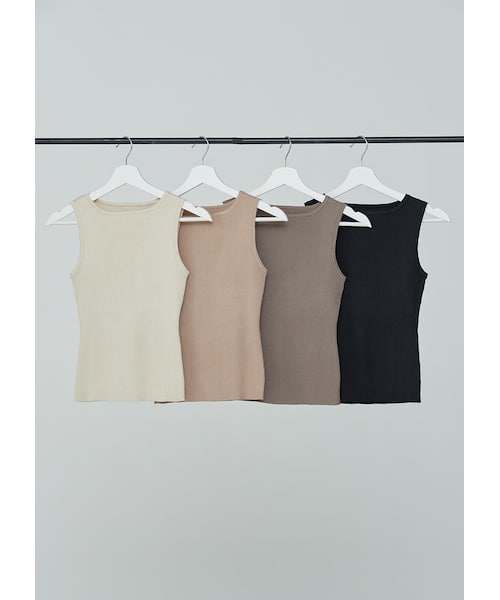 アイボリー・ブラウン ノースリーブブラトップ ユニクロ公式 | リブブラトップ/アメリカンスリーブ