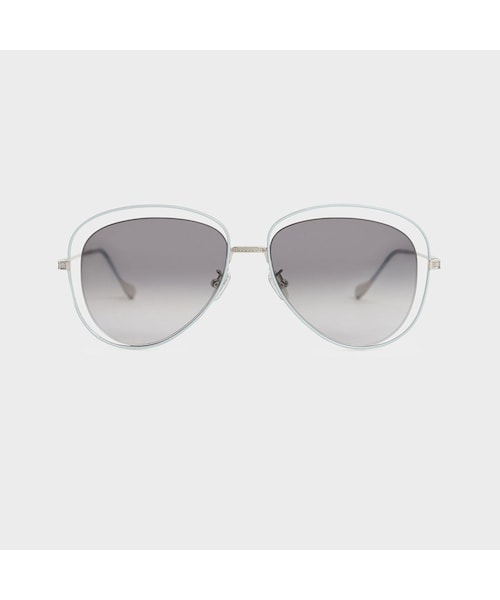 カットアウト アビエーターサングラス / Cut-Out Aviator Sunglasses （Silver）