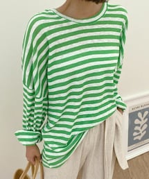 DHOLIC | ボーダーロングTシャツ(Tシャツ/カットソー)