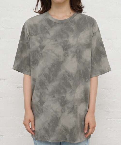 DHOLIC（ディーホリック）の「タイダイビッグTシャツ・全3色（Tシャツ/カットソー・レディース・グレー/ホワイト/グリーン・ONESIZE）」の3枚目の写真