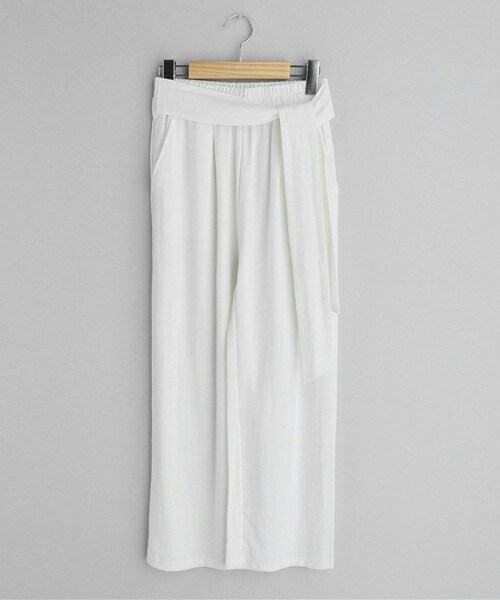 DHOLIC（ディーホリック）の「リネン混リボンワイドパンツ・全3色（その他パンツ・レディース・ベージュ/ホワイト/ブラック・ONESIZE）」の2枚目の写真