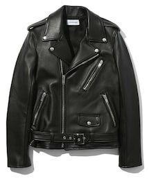 LITHIUM HOMME | LAMB LEATHER W-RIDERS JACKET(ミリタリージャケット)