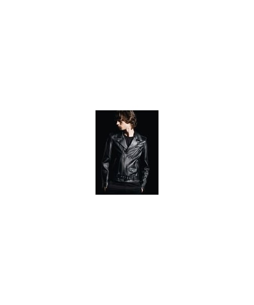 LITHIUM HOMME（リチウム オム）の「LAMB LEATHER W-RIDERS JACKET（ミリタリージャケット・メンズ・ブラック・40/42/44/46/48/50）」の2枚目の写真