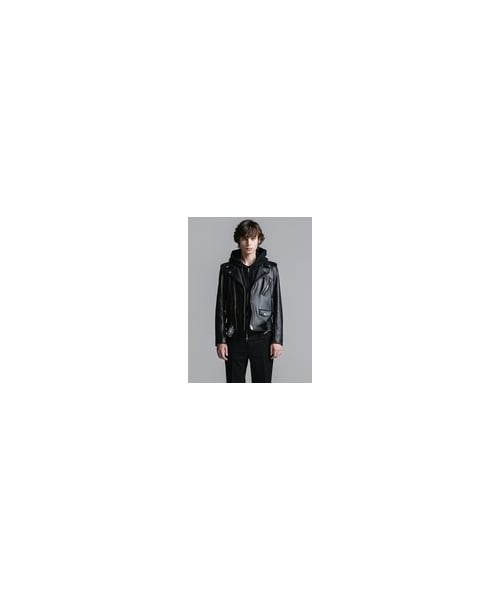 LITHIUM HOMME（リチウム オム）の「LAMB LEATHER W-RIDERS JACKET（ミリタリージャケット・メンズ・ブラック・40/42/44/46/48/50）」の10枚目の写真