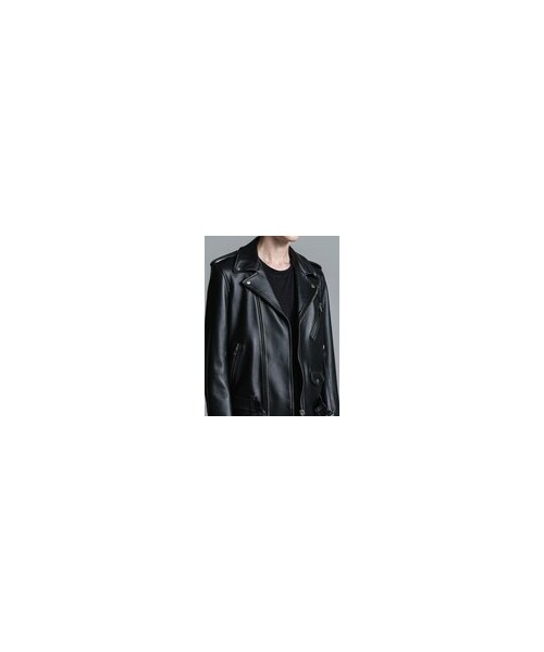 LITHIUM HOMME（リチウム オム）の「LAMB LEATHER W-RIDERS JACKET（ミリタリージャケット・メンズ・ブラック・40/42/44/46/48/50）」の12枚目の写真