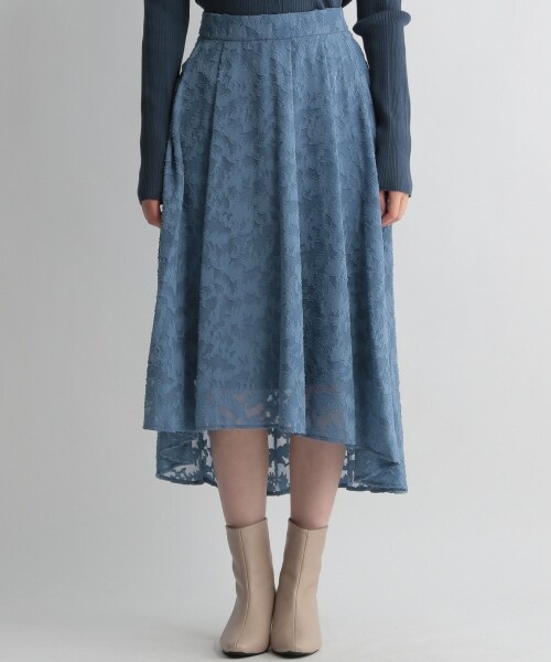 Andemiu（アンデミュウ）の「ジャガードフラワースカート（スカート・レディース・ブラック19/ブルー80/パープル90・F/F-(Fより7cm短い)）」の22枚目の写真