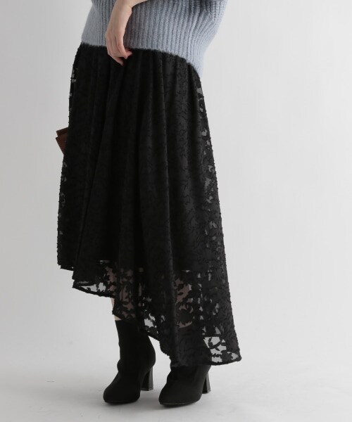 Andemiu（アンデミュウ）の「ジャガードフラワースカート（スカート・レディース・ブラック19/ブルー80/パープル90・F/F-(Fより7cm短い)）」の17枚目の写真