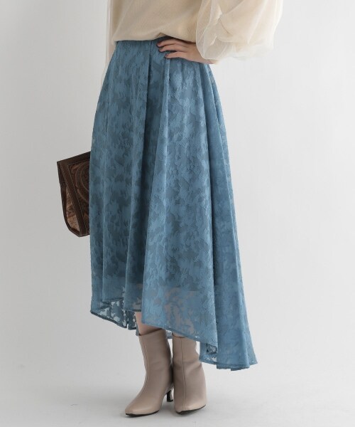 Andemiu（アンデミュウ）の「ジャガードフラワースカート（スカート・レディース・ブラック19/ブルー80/パープル90・F/F-(Fより7cm短い)）」の21枚目の写真