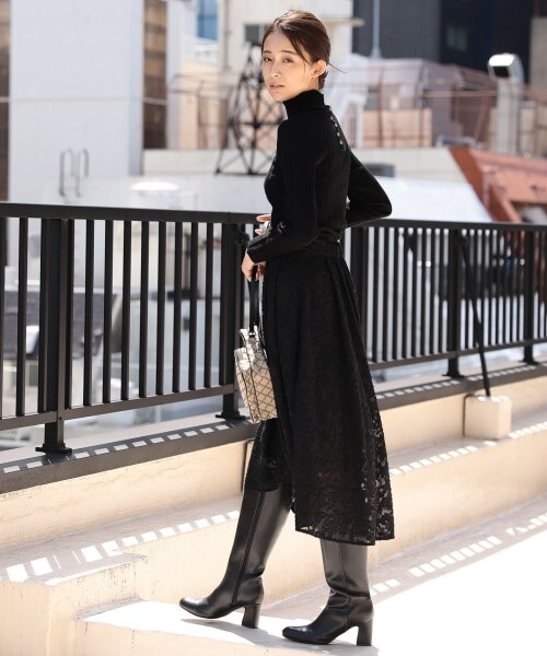 Andemiu（アンデミュウ）の「ジャガードフラワースカート（スカート・レディース・ブラック19/ブルー80/パープル90・F/F-(Fより7cm短い)）」の6枚目の写真