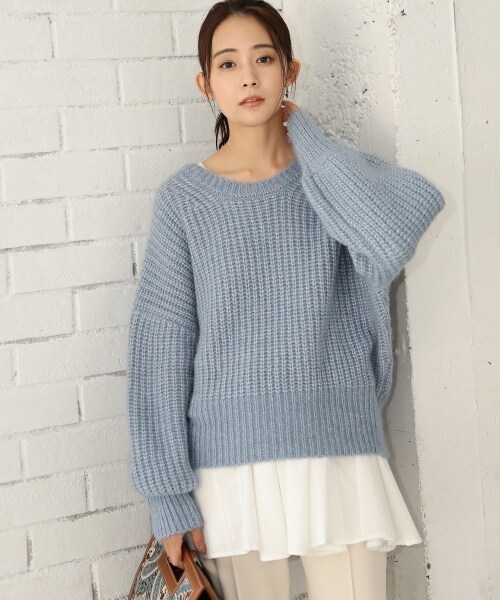 Andemiu（アンデミュウ）の「カタアゼニット（トップス・レディース・ブラウン50/アイボリー52/ブルー80・F）」の3枚目の写真