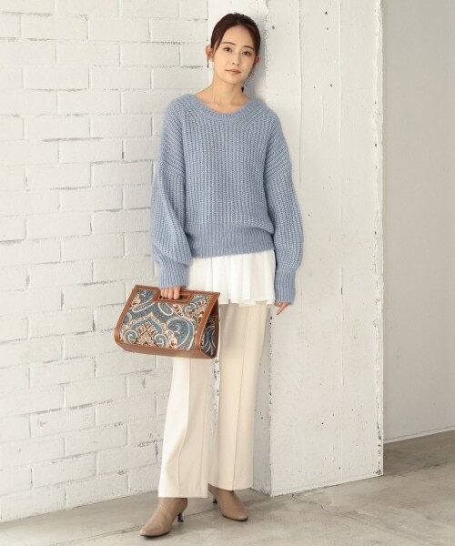 Andemiu（アンデミュウ）の「カタアゼニット（トップス・レディース・ブラウン50/アイボリー52/ブルー80・F）」の5枚目の写真