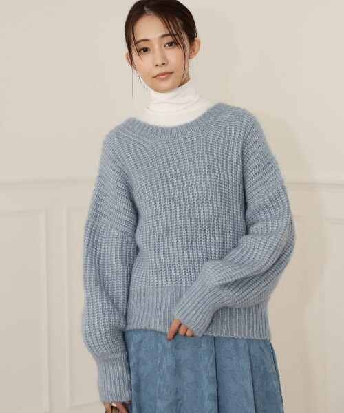 Andemiu（アンデミュウ）の「カタアゼニット（トップス・レディース・ブラウン50/アイボリー52/ブルー80・F）」の6枚目の写真