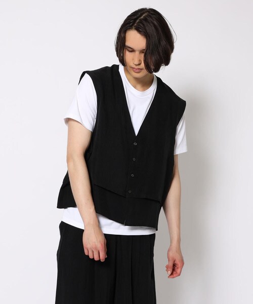 URU(ウル)の「URU/ウル/CUPRO VEST(トップス・メンズ・BLACK・2)」の1枚目の写真