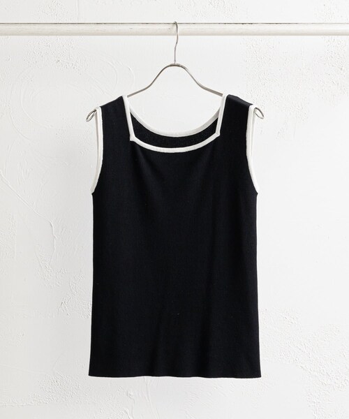 prose verse（プロズヴェール）の「【前後2WAY着用可能】パイピングニットタンクトップ（ニット/セーター・レディース・ベージュ/グレージュ/ライムグリーン/ブラック・F）」の2枚目の写真