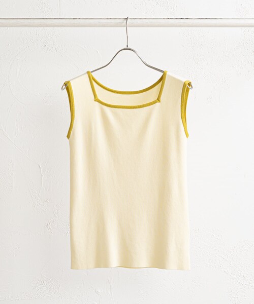 prose verse（プロズヴェール）の「【前後2WAY着用可能】パイピングニットタンクトップ（ニット/セーター・レディース・ベージュ/グレージュ/ライムグリーン/ブラック・F）」の3枚目の写真