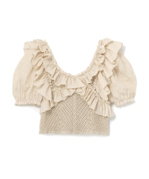 GRL | 前後2Wayフリル透かし編みニットトップス(ニット/セーター)