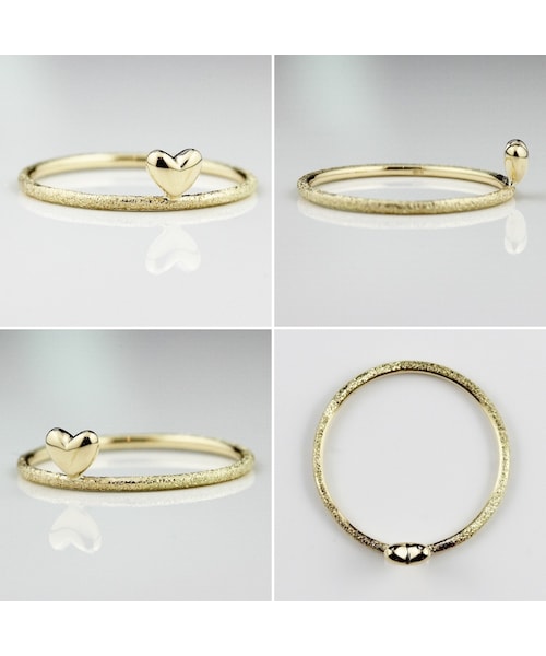 les desseins de DIEU（レデッサンドゥデュー）の「レデッサンドゥデュー 988 パフ ハート ラメ リング ピンキーリング（リング・レディース・ゴールド・マイナス5号から13号）」の2枚目の写真