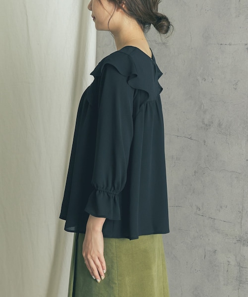 URBAN RESEARCH ROSSO WOMEN（アーバンリサーチ　ロッソ）の「【WEB限定】シアー楊柳ラッフルブラウス（その他・レディース・PINK/BLUE GRAY/BLACK・FREE）」の20枚目の写真