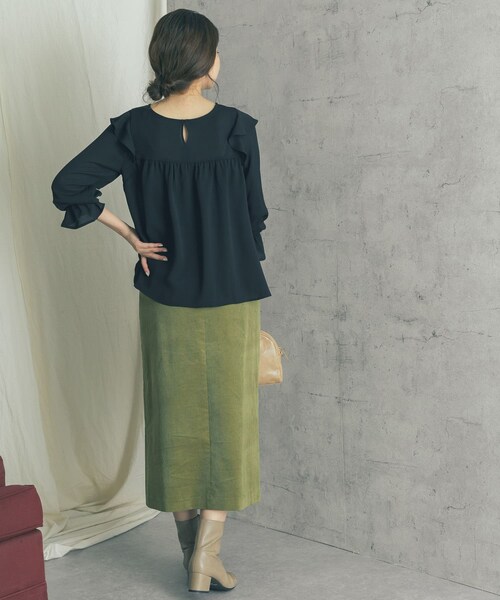 URBAN RESEARCH ROSSO WOMEN（アーバンリサーチ　ロッソ）の「【WEB限定】シアー楊柳ラッフルブラウス（その他・レディース・PINK/BLUE GRAY/BLACK・FREE）」の18枚目の写真