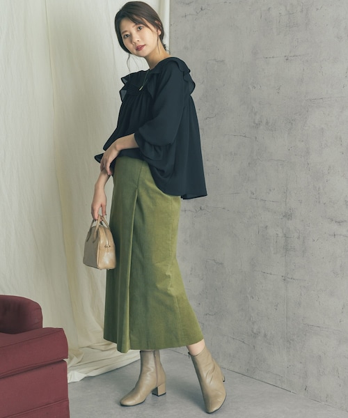 URBAN RESEARCH ROSSO WOMEN（アーバンリサーチ　ロッソ）の「【WEB限定】シアー楊柳ラッフルブラウス（その他・レディース・PINK/BLUE GRAY/BLACK・FREE）」の17枚目の写真