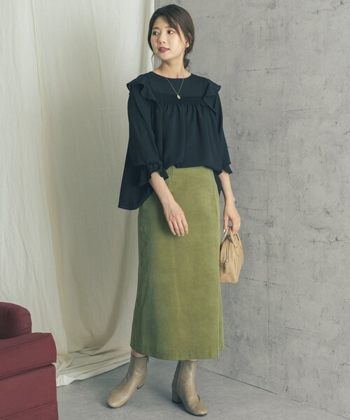 URBAN RESEARCH ROSSO WOMEN（アーバンリサーチ　ロッソ）の「【WEB限定】シアー楊柳ラッフルブラウス（その他・レディース・PINK/BLUE GRAY/BLACK・FREE）」の16枚目の写真