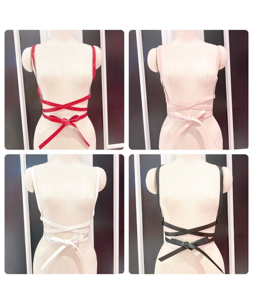 lilLilly（リルリリー）の「レザーリボンハーネス（アクセサリー・レディース・WHITE/PINK/RED/BLACK）」の2枚目の写真