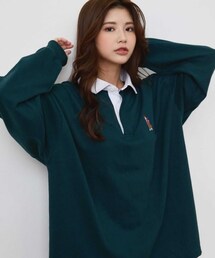 JUNRED | BEN DAVISエンブロイダリーラガーロングTシャツ(トップス)